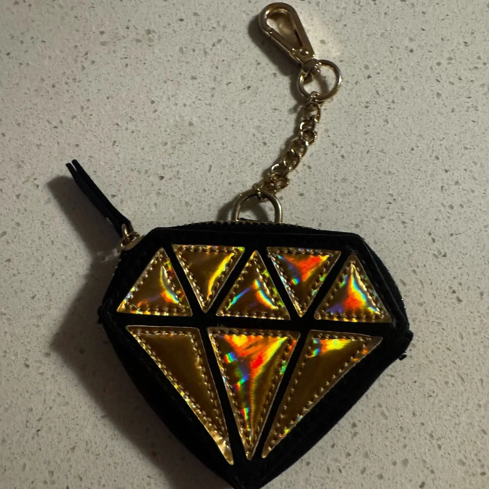 Gold and Black Diamond-Shaped Wallet - New without tags